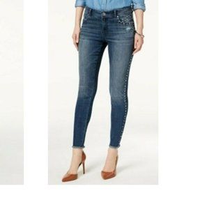 Inc International Concept Women Frayed-hem Skinny Jeans | 18 | Starstruck Wash